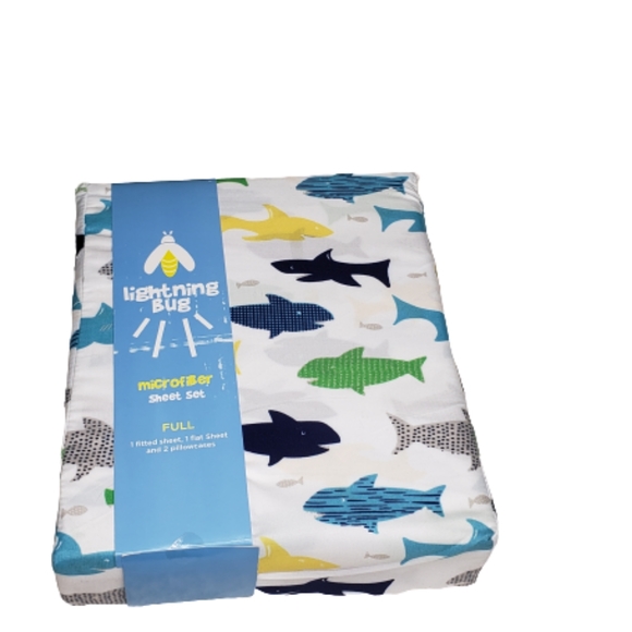 Lightning Bug Other - Lightning Bug Shark Printed Microfiber Sheet Set